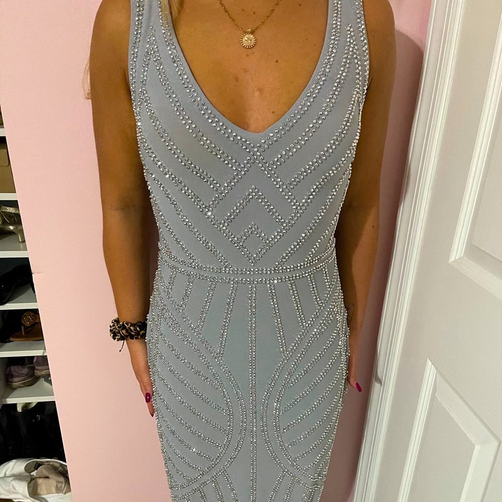 Never worn aqua prom dress